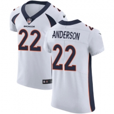 Men's Nike Denver Broncos #22 C.J. Anderson White Vapor Untouchable Elite Player NFL Jersey