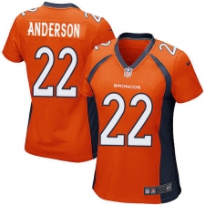 Women's Nike Denver Broncos #22 C.J. Anderson Game Orange Team Color NFL Jersey