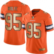 Men's Nike Denver Broncos #95 Derek Wolfe Limited Orange/Gold Rush NFL Jersey