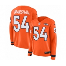 Women's Nike Denver Broncos #54 Brandon Marshall Limited Orange Therma Long Sleeve NFL Jersey