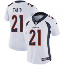 Women's Nike Denver Broncos #21 Aqib Talib Elite White NFL Jersey