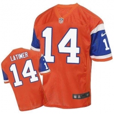 Men's Nike Denver Broncos #14 Cody Latimer Elite Orange Throwback NFL Jersey