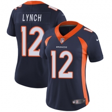 Women's Nike Denver Broncos #12 Paxton Lynch Navy Blue Alternate Vapor Untouchable Limited Player NFL Jersey