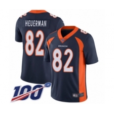 Men's Denver Broncos #82 Jeff Heuerman Navy Blue Alternate Vapor Untouchable Limited Player 100th Season Football Jersey