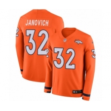 Men's Nike Denver Broncos #32 Andy Janovich Limited Orange Therma Long Sleeve NFL Jersey