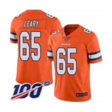 Men's Denver Broncos #65 Ronald Leary Limited Orange Rush Vapor Untouchable 100th Season Football Jersey