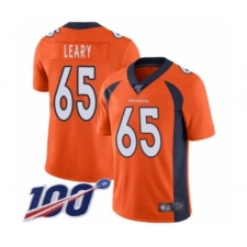 Men's Denver Broncos #65 Ronald Leary Orange Team Color Vapor Untouchable Limited Player 100th Season Football Jersey