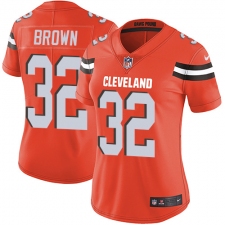 Women's Nike Cleveland Browns #32 Jim Brown Elite Orange Alternate NFL Jersey