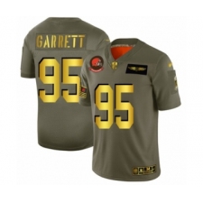 Men's Cleveland Browns #95 Myles Garrett Olive Gold 2019 Salute to Service Limited Football Jersey
