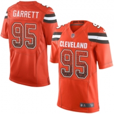 Men's Nike Cleveland Browns #95 Myles Garrett Elite Orange Alternate Drift Fashion NFL Jersey