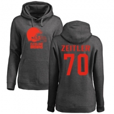 NFL Women's Nike Cleveland Browns #70 Kevin Zeitler Ash One Color Pullover Hoodie