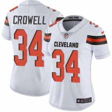 Women's Nike Cleveland Browns #34 Isaiah Crowell Elite White NFL Jersey