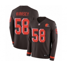 Men's Nike Cleveland Browns #58 Christian Kirksey Limited Brown Therma Long Sleeve NFL Jersey