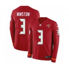 Youth Nike Tampa Bay Buccaneers #3 Jameis Winston Limited Red Therma Long Sleeve NFL Jersey