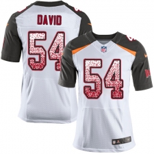 Men's Nike Tampa Bay Buccaneers #54 Lavonte David Elite White Road Drift Fashion NFL Jersey