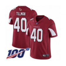 Men's Arizona Cardinals #40 Pat Tillman Red Team Color Vapor Untouchable Limited Player 100th Season Football Jersey