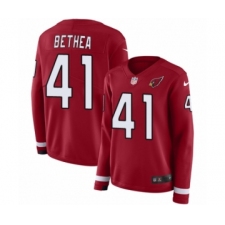 Women's Nike Arizona Cardinals #41 Antoine Bethea Limited Red Therma Long Sleeve NFL Jersey