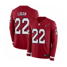 Youth Nike Arizona Cardinals #22 T. J. Logan Limited Red Therma Long Sleeve NFL Jersey