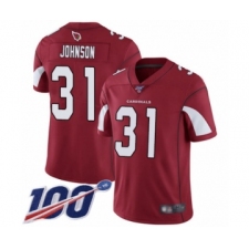 Men's Arizona Cardinals #31 David Johnson Red Team Color Vapor Untouchable Limited Player 100th Season Football Jersey