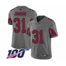 Youth Arizona Cardinals #31 David Johnson Limited Silver Inverted Legend 100th Season Football Jersey