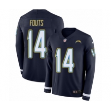 Youth Nike Los Angeles Chargers #14 Dan Fouts Limited Navy Blue Therma Long Sleeve NFL Jersey