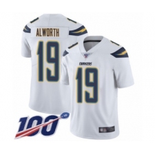 Men's Los Angeles Chargers #19 Lance Alworth White Vapor Untouchable Limited Player 100th Season Football Jersey