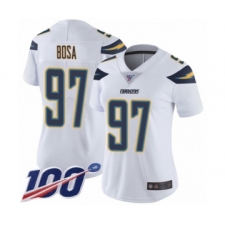 Women's Nike Los Angeles Chargers #97 Joey Bosa White Vapor Untouchable Limited Player 100th Season NFL Jersey