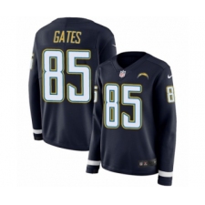 Women's Nike Los Angeles Chargers #85 Antonio Gates Limited Navy Blue Therma Long Sleeve NFL Jersey