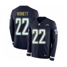Youth Nike Los Angeles Chargers #22 Jason Verrett Limited Navy Blue Therma Long Sleeve NFL Jersey