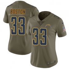 Women's Nike Los Angeles Chargers #33 Tre Boston Limited Olive 2017 Salute to Service NFL Jersey