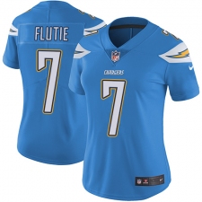 Women's Nike Los Angeles Chargers #7 Doug Flutie Elite Electric Blue Alternate NFL Jersey