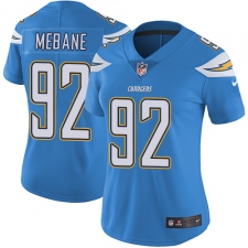 Women's Nike Los Angeles Chargers #92 Brandon Mebane Elite Electric Blue Alternate NFL Jersey