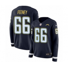 Women's Nike Los Angeles Chargers #66 Dan Feeney Limited Navy Blue Therma Long Sleeve NFL Jersey
