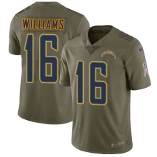 Men's Nike Los Angeles Chargers #16 Tyrell Williams Limited Olive 2017 Salute to Service NFL Jersey