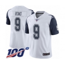Men's Dallas Cowboys #9 Tony Romo Limited White Rush Vapor Untouchable 100th Season Football Jersey