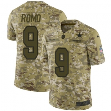 Men's Nike Dallas Cowboys #9 Tony Romo Limited Camo 2018 Salute to Service NFL Jersey