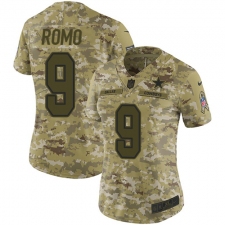Women's Nike Dallas Cowboys #9 Tony Romo Limited Camo 2018 Salute to Service NFL Jersey