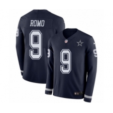 Youth Nike Dallas Cowboys #9 Tony Romo Limited Navy Blue Therma Long Sleeve NFL Jersey
