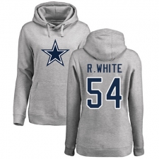 NFL Women's Nike Dallas Cowboys #54 Randy White Ash Name & Number Logo Pullover Hoodie