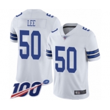 Men's Dallas Cowboys #50 Sean Lee White Vapor Untouchable Limited Player 100th Season Football Jersey