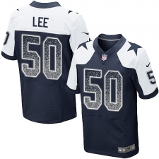 Men's Nike Dallas Cowboys #50 Sean Lee Elite Navy Blue Alternate Drift Fashion NFL Jersey