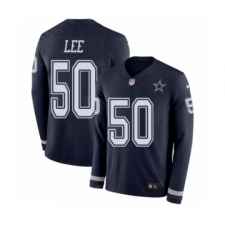 Men's Nike Dallas Cowboys #50 Sean Lee Limited Navy Blue Therma Long Sleeve NFL Jersey