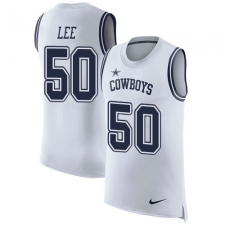 Men's Nike Dallas Cowboys #50 Sean Lee Limited White Rush Player Name & Number Tank Top NFL Jersey