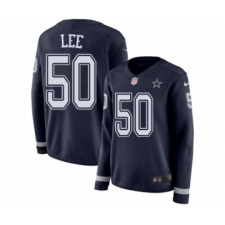 Women's Nike Dallas Cowboys #50 Sean Lee Limited Navy Blue Therma Long Sleeve NFL Jersey