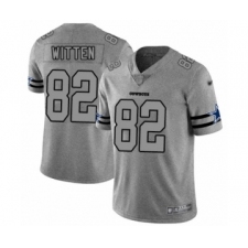 Men's Dallas Cowboys #82 Jason Witten Gray Team Logo Gridiron Limited Player Football Jersey
