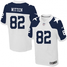 Men's Nike Dallas Cowboys #82 Jason Witten Elite White Throwback Alternate NFL Jersey