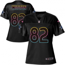 Women's Nike Dallas Cowboys #82 Jason Witten Game Black Fashion NFL Jersey
