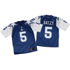 Men's Nike Dallas Cowboys #5 Dan Bailey Elite Navy/White Throwback NFL Jersey