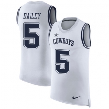 Men's Nike Dallas Cowboys #5 Dan Bailey Limited White Rush Player Name & Number Tank Top NFL Jersey