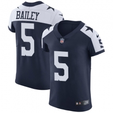 Men's Nike Dallas Cowboys #5 Dan Bailey Navy Blue Throwback Alternate Vapor Untouchable Elite Player NFL Jersey